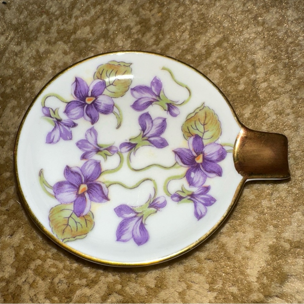 Ashtray Cigarette & Toothpick Holder Mitterteich Bavaria Germany Purple Violet - Picture 2 of 11